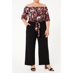 Susan Graver Soft Girl Romanticcore Wide Leg Jumpsuit Size 2XP Boho Quiet Luxury